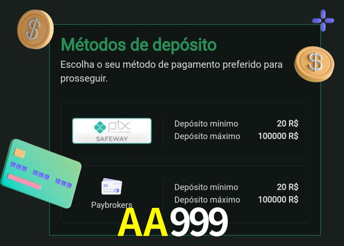 O cassino AA999 oferece uma grande variedade de métodos de pagamento
